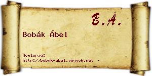Bobák Ábel névjegykártya